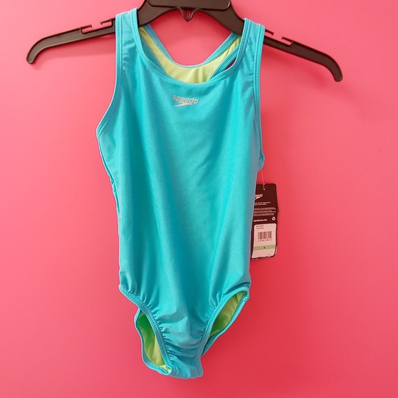 Solid Racerback One Piece Girl's Swimsuit - Picture 3 of 6